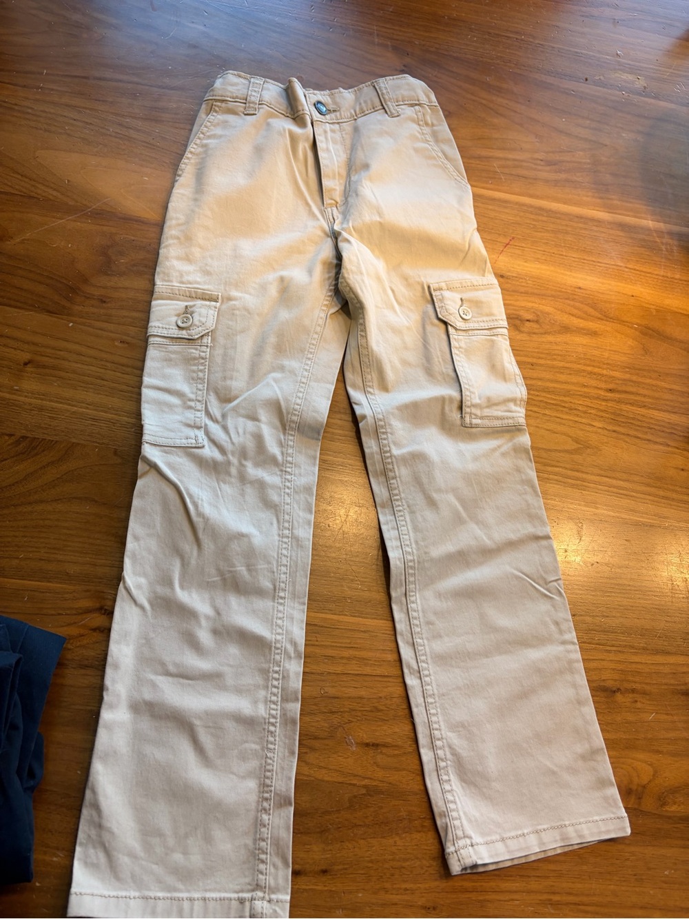 Kids Wrangler Cargo Pants in Tan — Straight-Leg Utility Style
